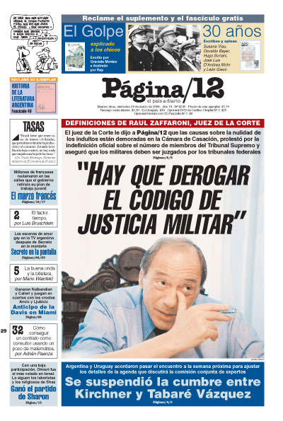 Tapa de la fecha 29-03-2006