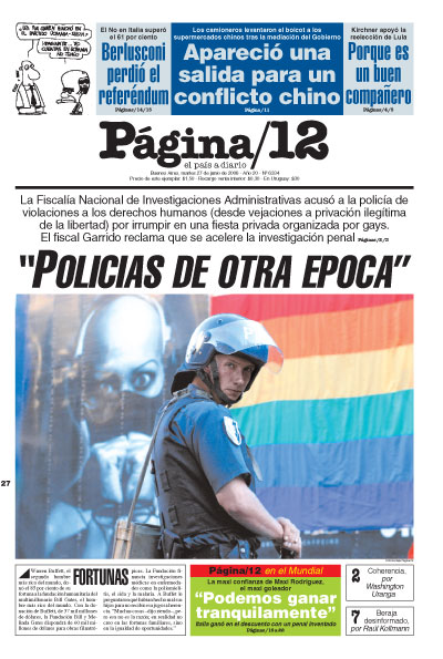 Tapa de la fecha 27-06-2006