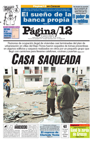 Tapa de la fecha 05-07-2006