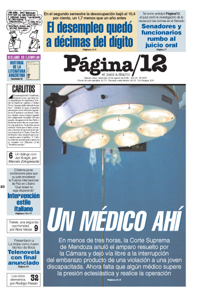 Tapa de la fecha 23-08-2006