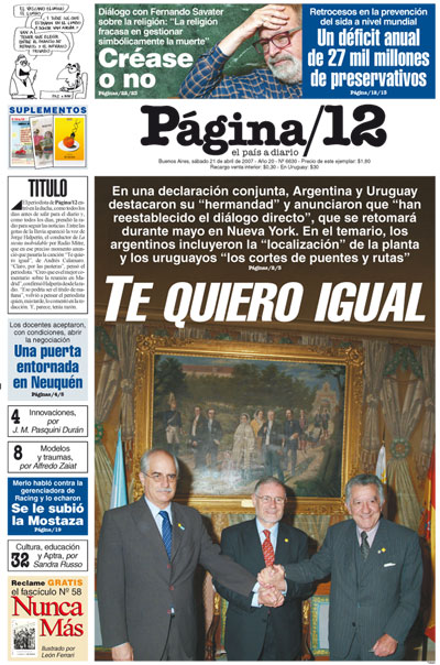 Tapa de la fecha 21-04-2007