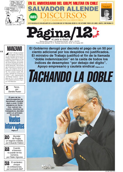 Tapa de la fecha 11-09-2007