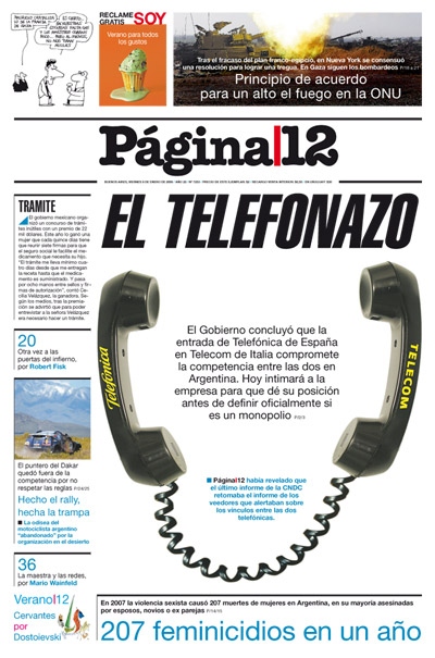 Tapa de la fecha 09-01-2009