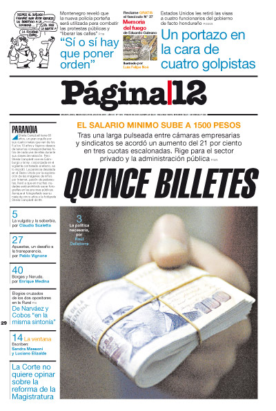 Tapa de la fecha 29-07-2009