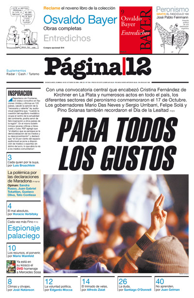 Tapa de la fecha 18-10-2009