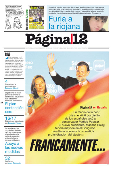 Tapa de la fecha 21-11-2011