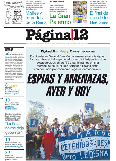 Tapa de la fecha 21-05-2012