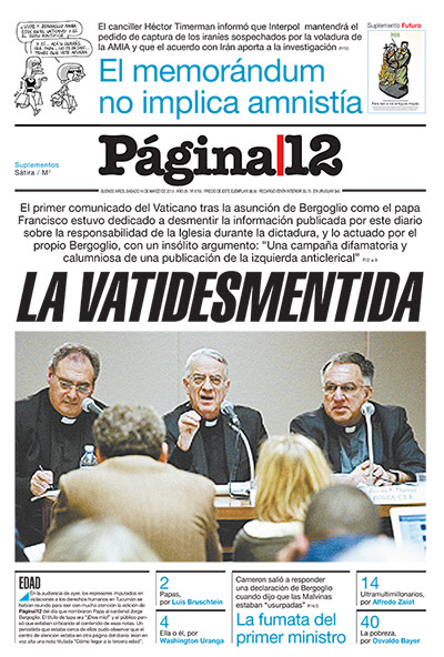 Resultado de imagen para tapas de pagina 12 contra bergoglio