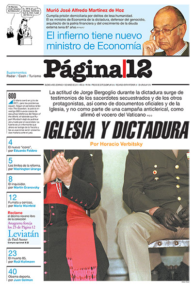 Resultado de imagen para tapas de pagina 12 contra bergoglio