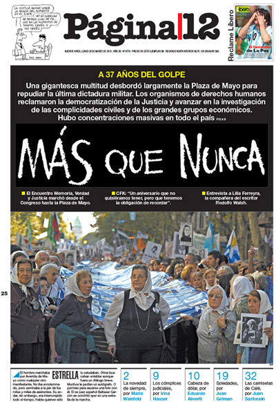 Tapa de la fecha 25-03-2013