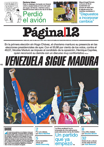 Tapa de la fecha 15-04-2013
