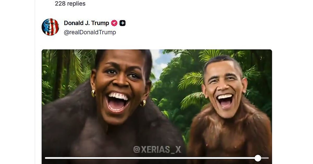 Trump se vio obligado a borrar un video racista que mostraba a los Obama como simios thumbnail