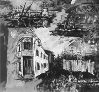 Una de las pinturas de Gabriela Cassano (detalle).