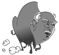 Una caricatura de Oscar Alende.