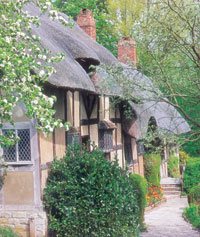 El estilo “mitad madera” de la casa familiar de Anne Hathaway, esposa de Shakespeare.