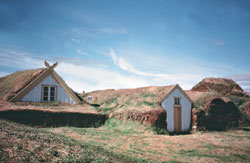 Granjas tradicionales enterradas en el suelo, para combatir el fr&iacute;o. No cambiaron desde la &eacute;poca vikinga.