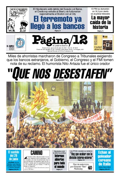 Tapa de la fecha 20-06-2002