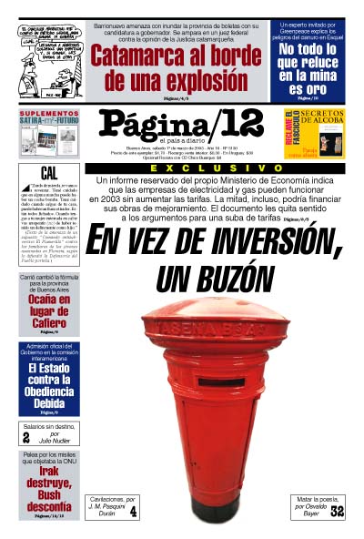 Tapa de la fecha 01-03-2003