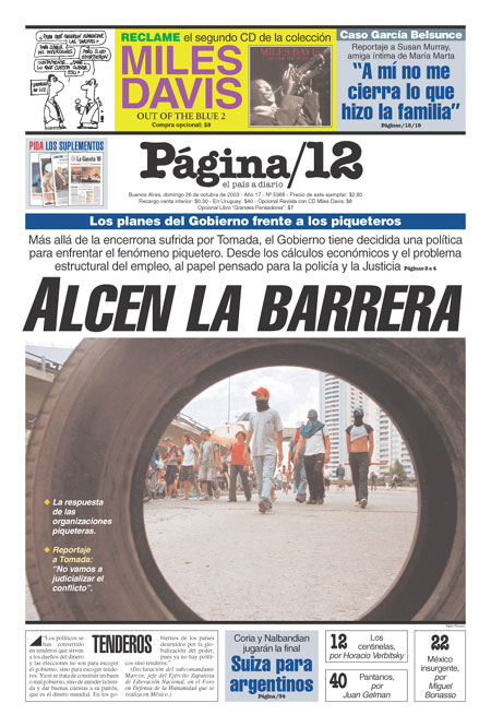 Tapa de la fecha 26-10-2003