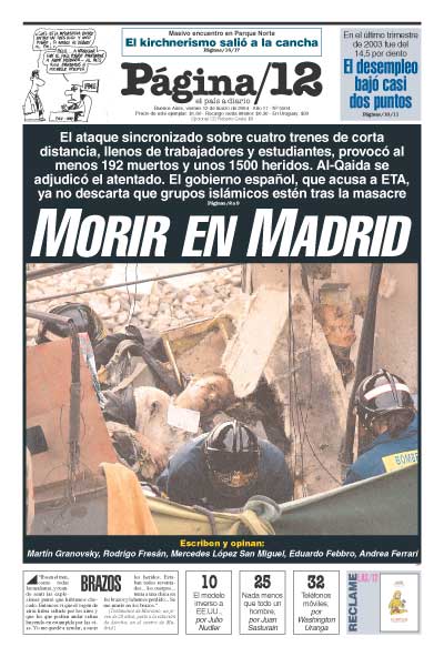 Tapa de la fecha 12-03-2004