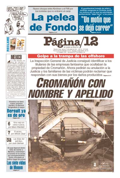 Tapa de la fecha 14-04-2005