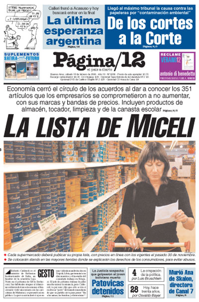 Tapa de la fecha 18-02-2006