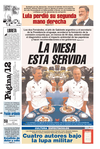 Tapa de la fecha 28-03-2006