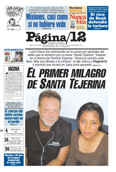 Tapa de la fecha 28-10-2006