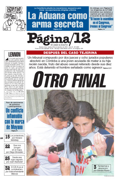 Tapa de la fecha 28-11-2006