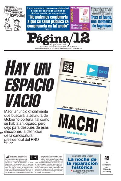 Tapa de la fecha 27-02-2007