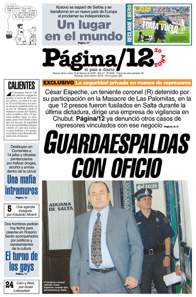 Tapa de la fecha 18-02-2008