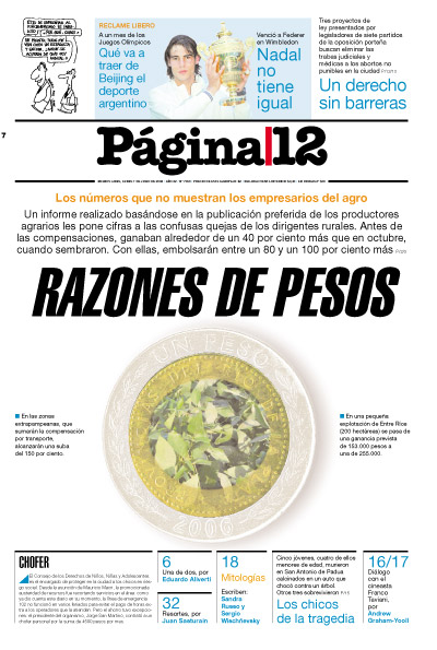 Tapa de la fecha 07-07-2008