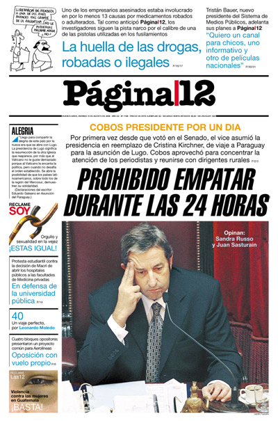 Tapa de la fecha 15-08-2008