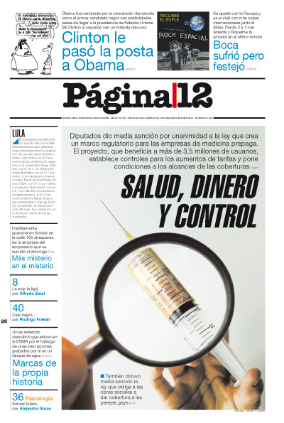 Tapa de la fecha 28-08-2008