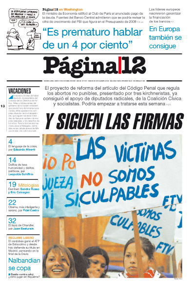 Tapa de la fecha 13-10-2008