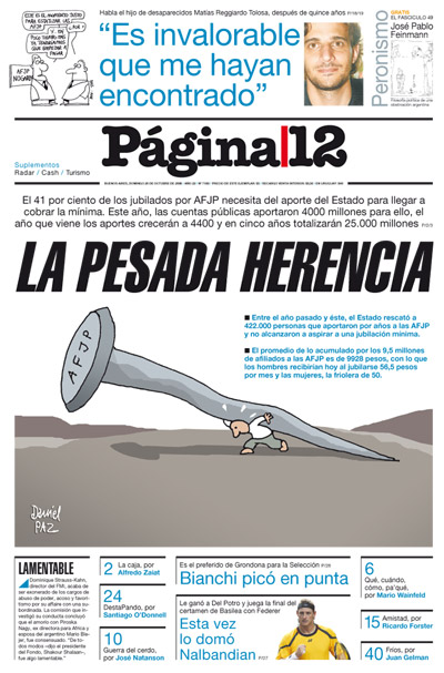 Tapa de la fecha 26-10-2008