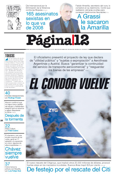 Tapa de la fecha 25-11-2008