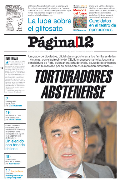 Tapa de la fecha 13-05-2009