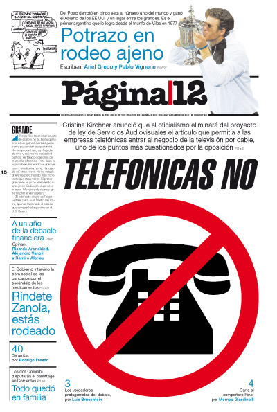 Tapa de la fecha 15-09-2009