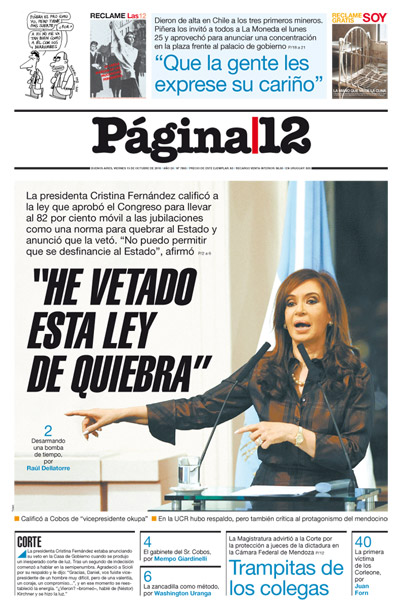 Tapa de la fecha 15-10-2010