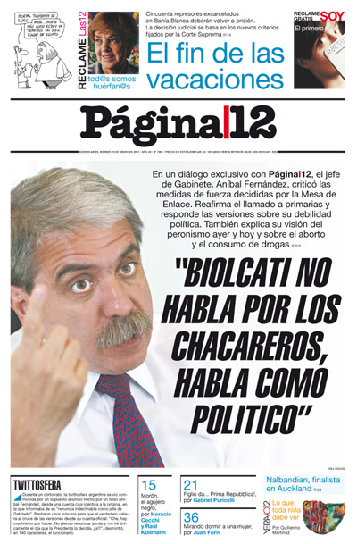 Tapa de la fecha 14-01-2011