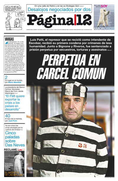 Tapa de la fecha 15-04-2011