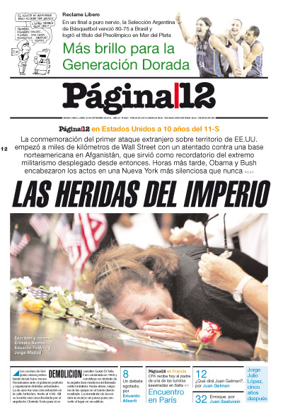 Tapa de la fecha 12-09-2011