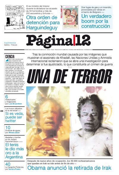 Tapa de la fecha 22-10-2011