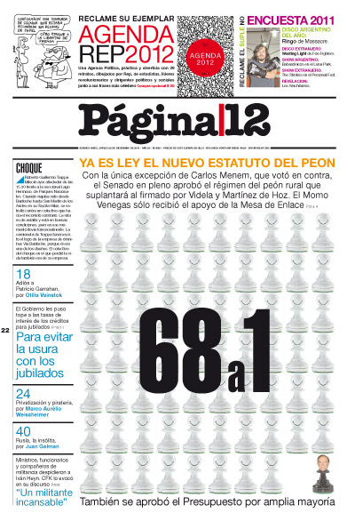 Tapa de la fecha 22-12-2011