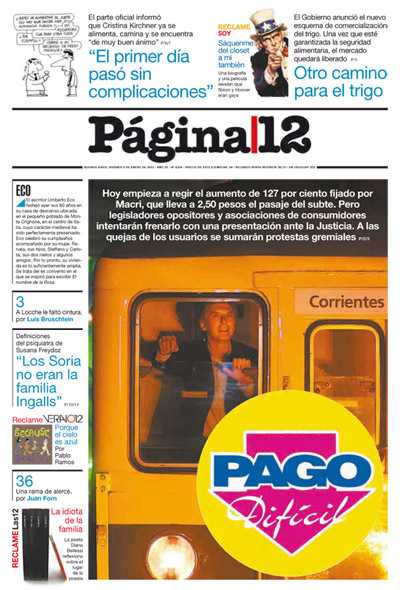 Tapa de la fecha 06-01-2012