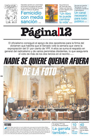 Tapa de la fecha 19-04-2012