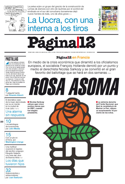 Tapa de la fecha 23-04-2012