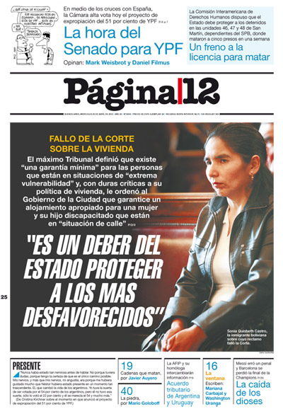 Tapa de la fecha 25-04-2012