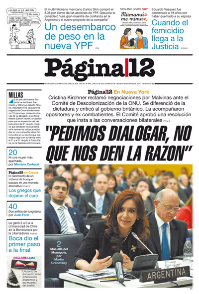 Tapa de la fecha 15-06-2012